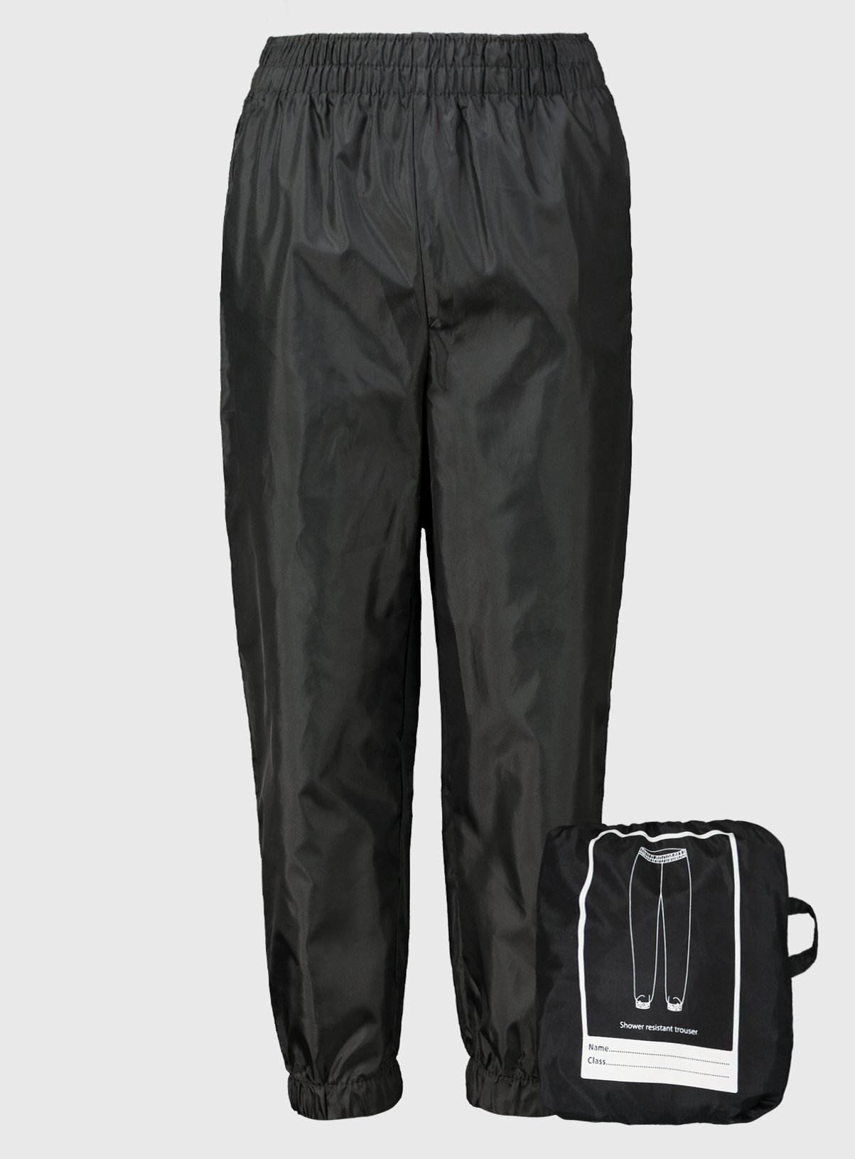 Unisex Black Shower Resistant Trousers 12 years