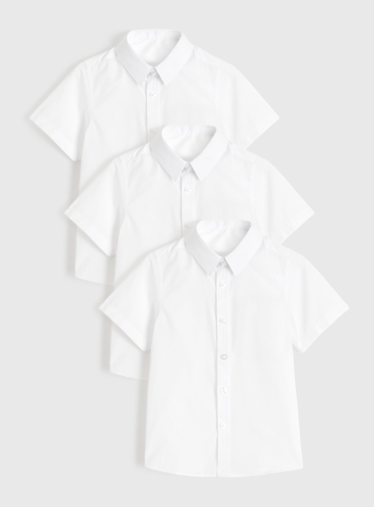 3 Pack Unisex 'Dress with Ease' Short Sleeve White Shirts  7 years