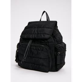 Black Quilted Nylon Backpack - One Size