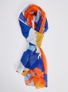 Bright Print Oversized Pleat Scarf - One Size