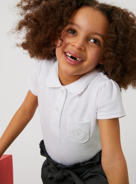 Girls white polo shirts hotsell