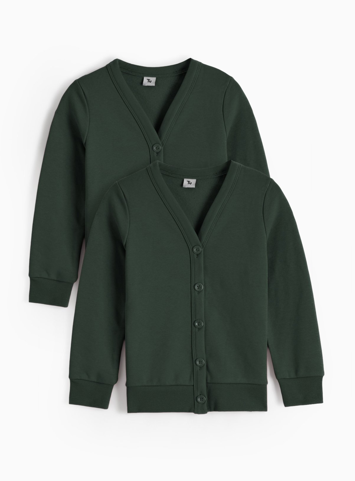 2 Pack Dark Green Sweat Cardigans 7 years