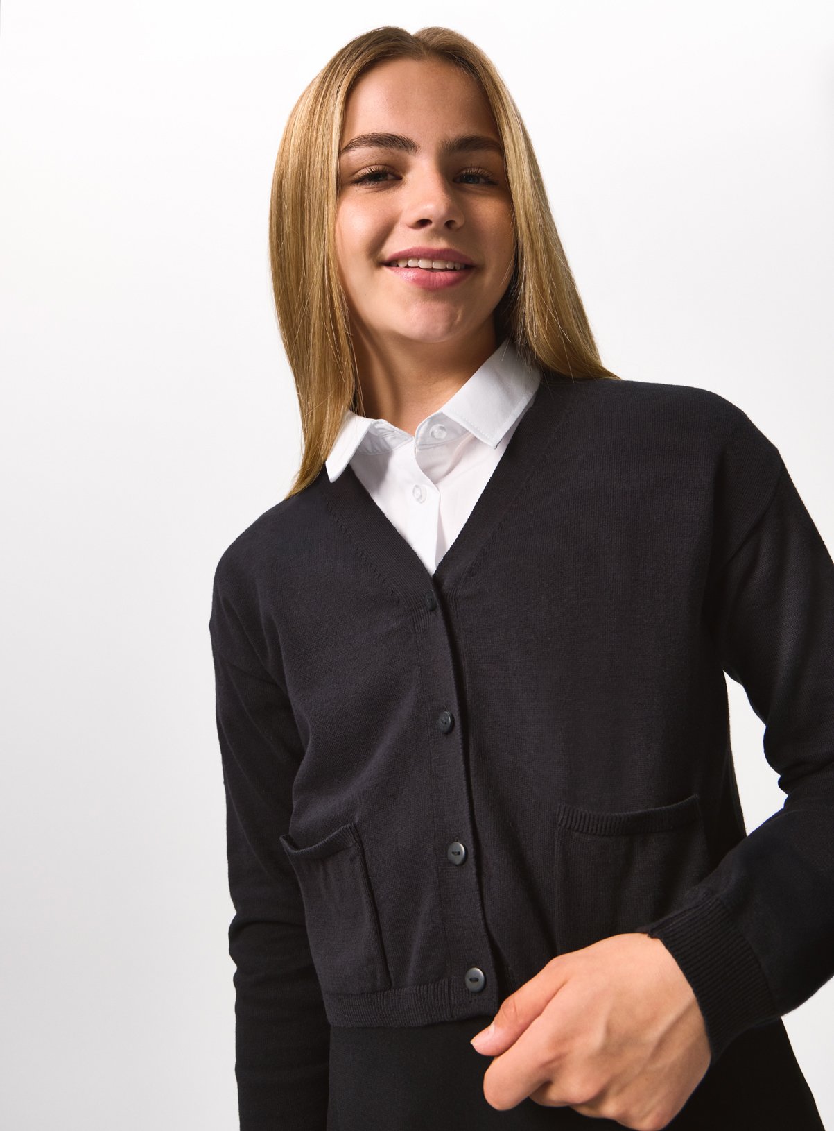 Black V-Neck Cardigan