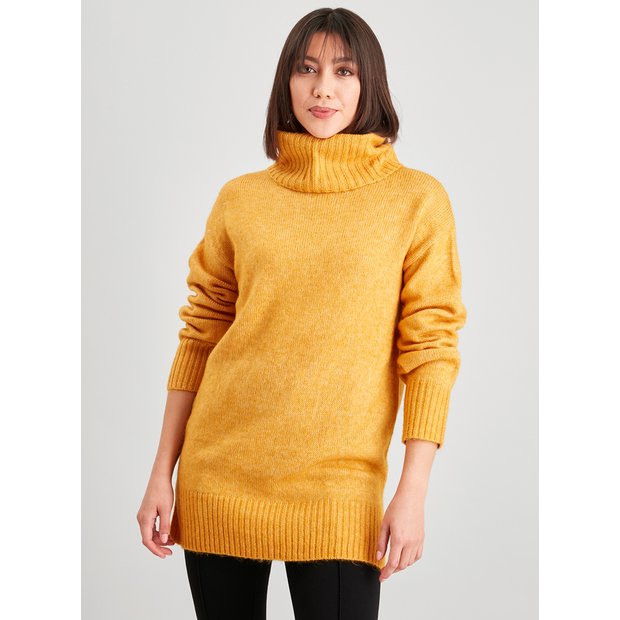 Mustard roll 2024 neck jumper womens