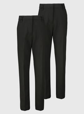 Black Woven Reinforced Knee Trousers 2 Pack 7 years