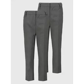 Grey Bow Detail Plus Fit Trousers 2 Pack