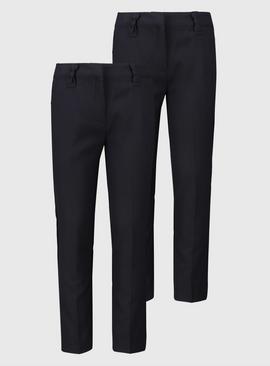 Navy Woven Reinforced Knee Trousers 2 Pack 