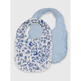 Blue Floral Bibs 2 Pack - One Size
