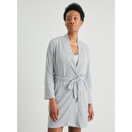 Grey Soft Knit Dressing Gown