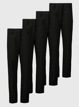 Black Woven Reinforced Knee Trousers 4 Pack 