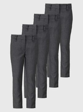 Grey Woven Reinforced Knee Trousers 4 Pack 4 years