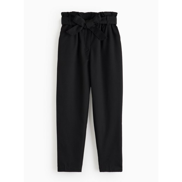 Black best sale paperbag pants