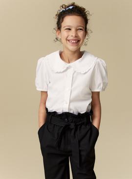 White Oversized Collar Blouse 3 years