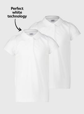 White Scallop Eco-Lite Polo Shirts 2 Pack 