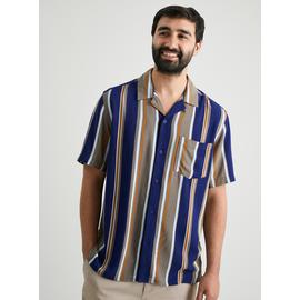 Navy Vertical Stripe Shirt