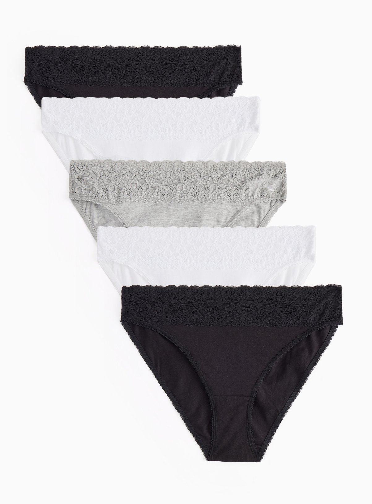 Mono Comfort Lace High Leg Knickers 5 Pack 14