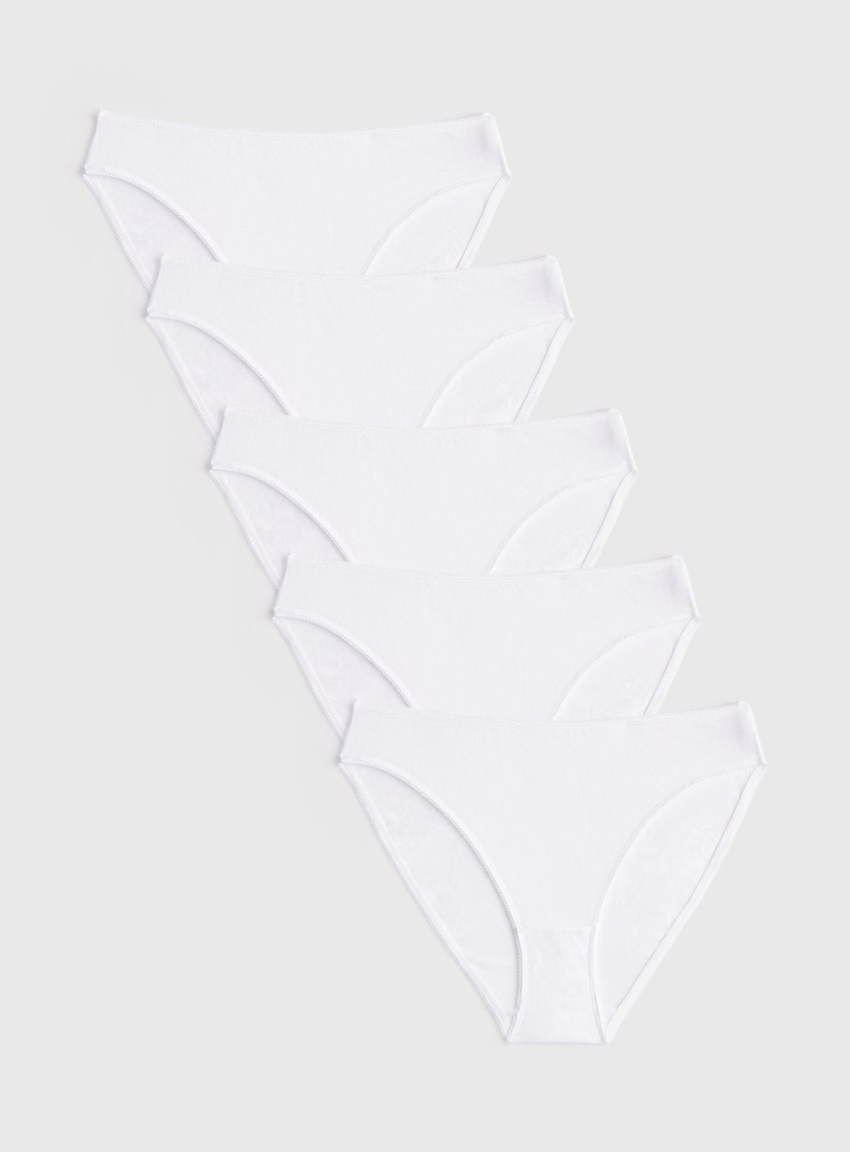 White High Leg Knickers 5 Pack 24