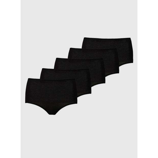 Buy Black Full Knickers 5 Pack 6, Knickers