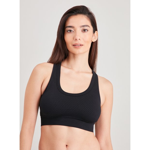 Buy White Waffle Seamless Stretch Crop Top L, Bras