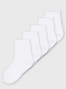 White Sparkle Stripe Socks 5 Pack 