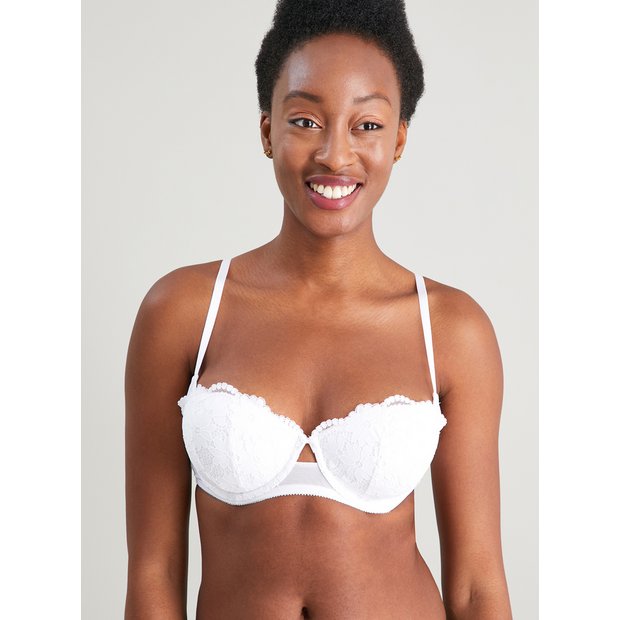 Buy White Lace Balcony Bra - 36D, Bras