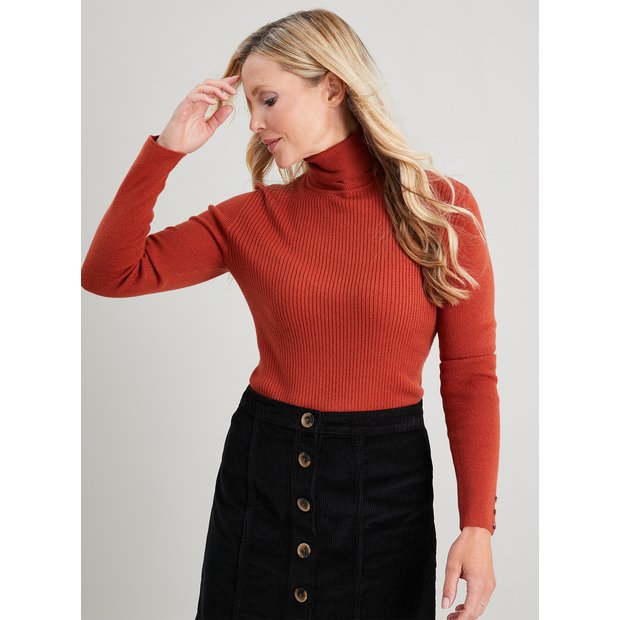 Rust roll clearance neck jumper