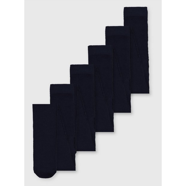 Buy Navy Cotton Rich Tights 5 Pack 2 3 years Underwear socks and tights Tu