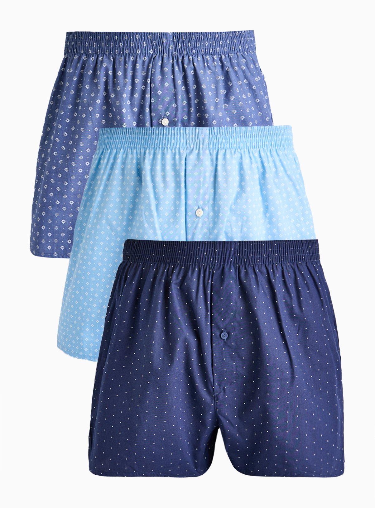 Geo Printed Woven Boxers 3 Pack S