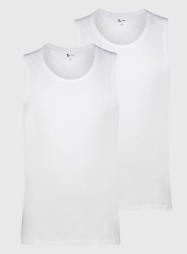 White Sleeveless Vest 2 Pack