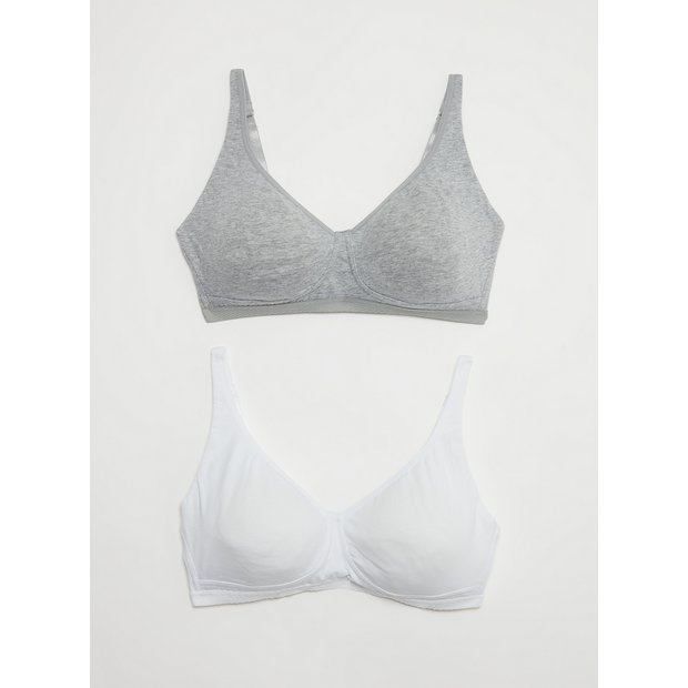 Grey Supersoft First Bra 2 Pack, Lingerie
