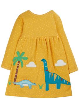 FRUGI GOTS Yellow Dinosaur Dress