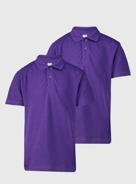 Purple Unisex Polo Shirts 2 Pack 