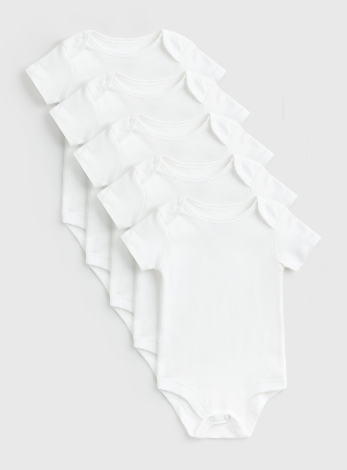 White Short Sleeve Bodysuits 5 Pack 18-24 months