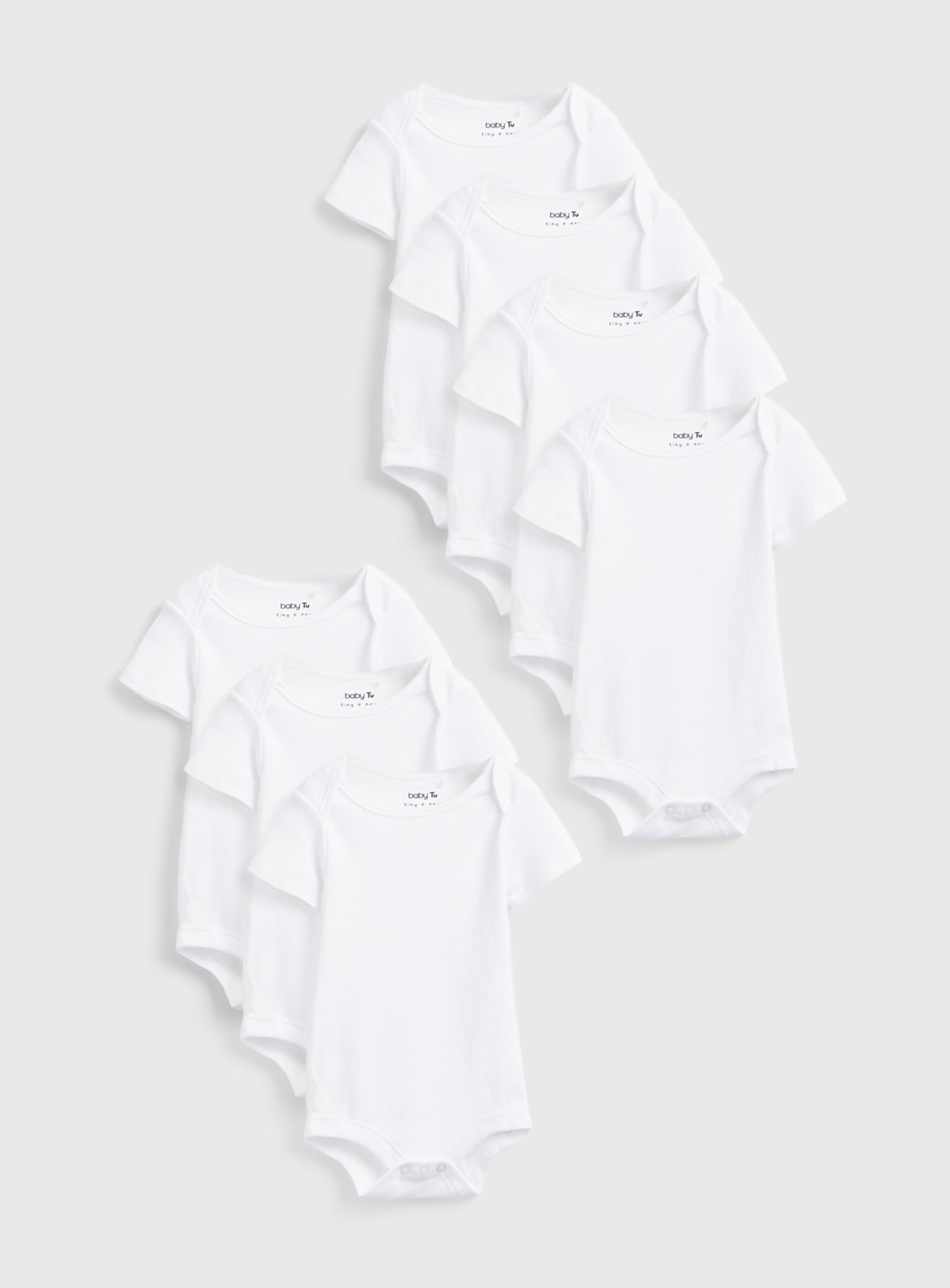 White Bodysuits 7 Pack 18-24 months