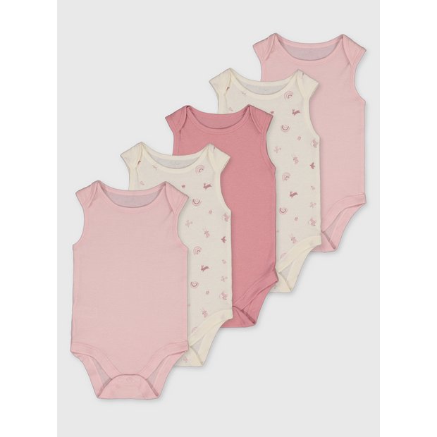 Pink Sleeveless Bodysuits for Women