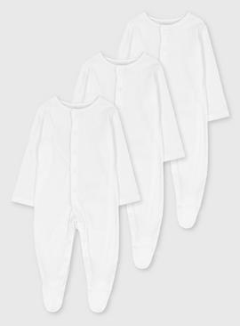 White Sleepsuit 3 Pack 