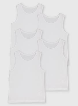 White Vests 5 Pack 