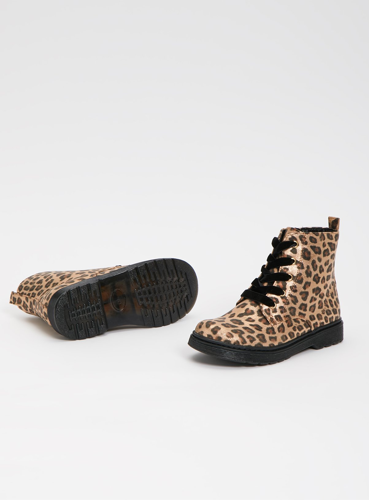 lace up animal print boots