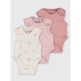 Pink & Rainbow Premature Baby Bodysuits 3 Pack 