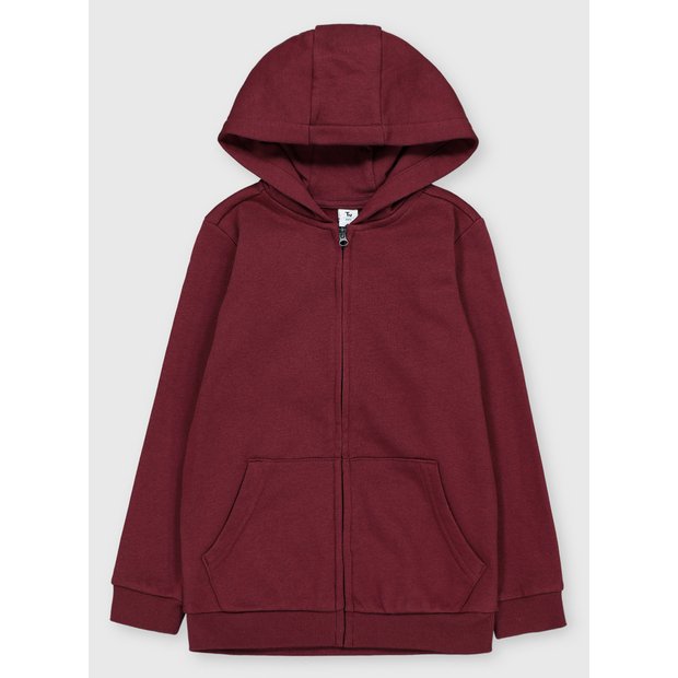 Maroon zip hot sale up hoodie