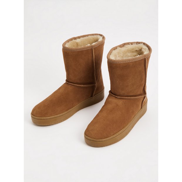 Buy Tan Suede Borg Lined Boots 7 Boots Tu