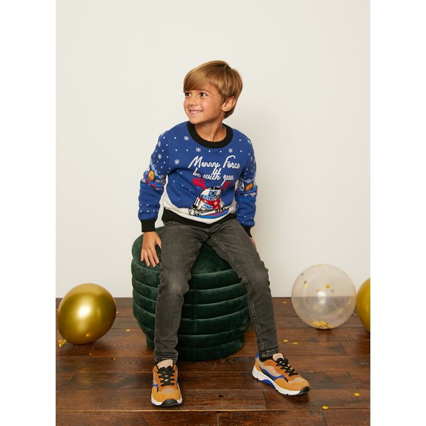 Buy Christmas Kids Star Wars Blue Jumper 4 years | Jumpers and