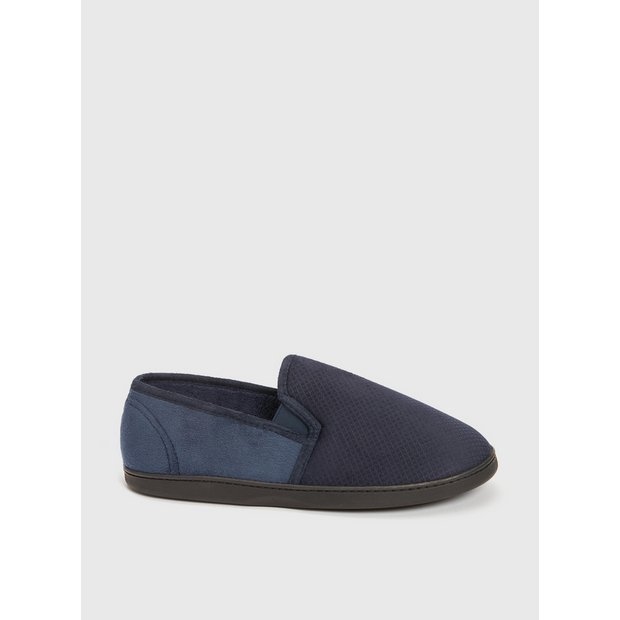 Buy Navy Diagonal Square Full Slippers With Arch Support 7