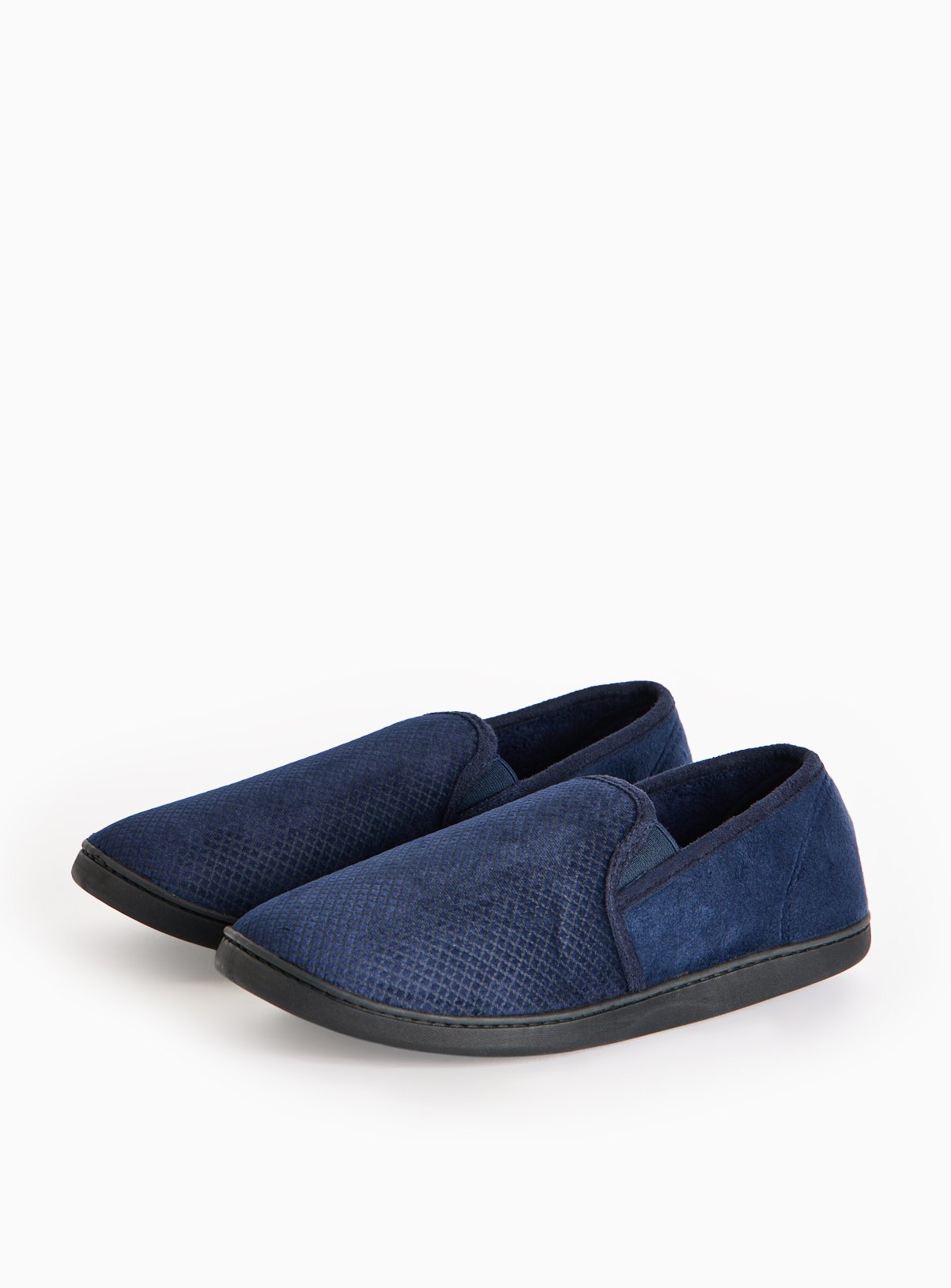 Navy Diagonal Square Full Slippers With Arch Support 