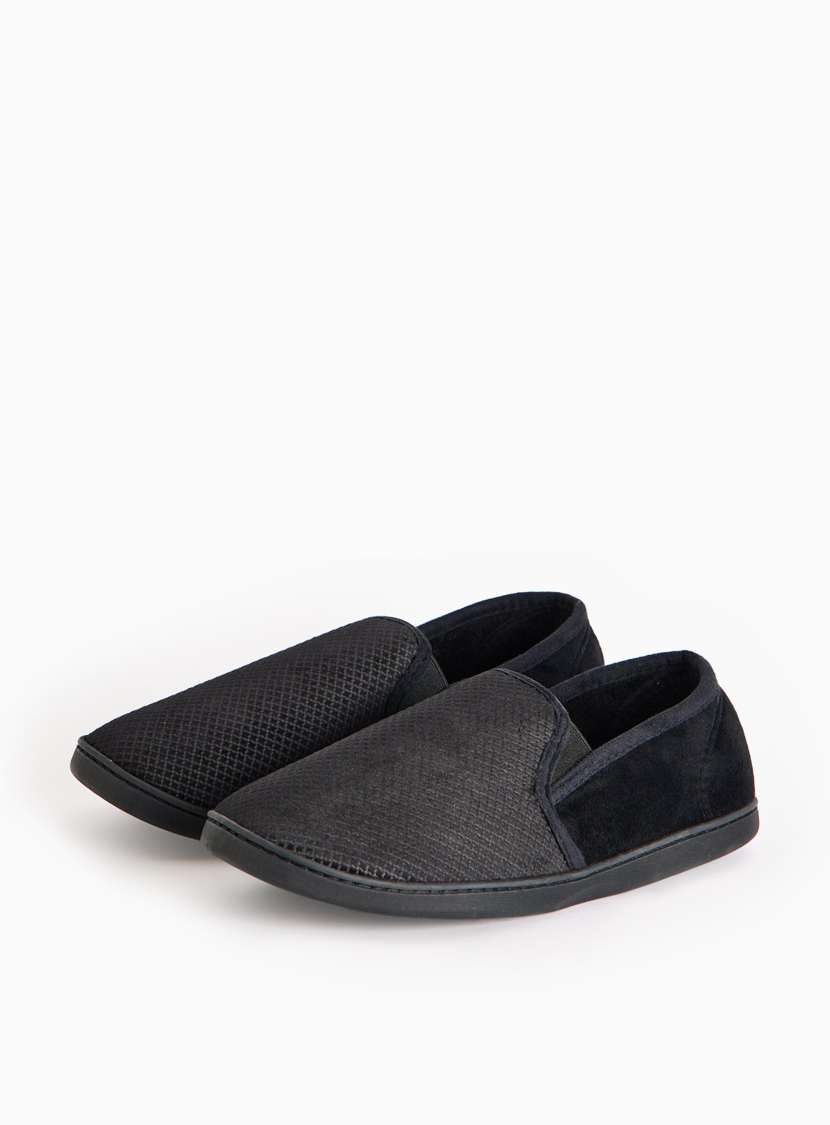 Black Diagonal Square Full Slippers With Arch Support 