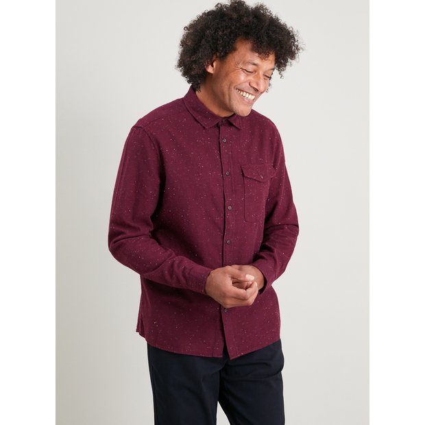 Buy Burgundy Neppy Regular Fit Shirt - XL | Shirts | Tu