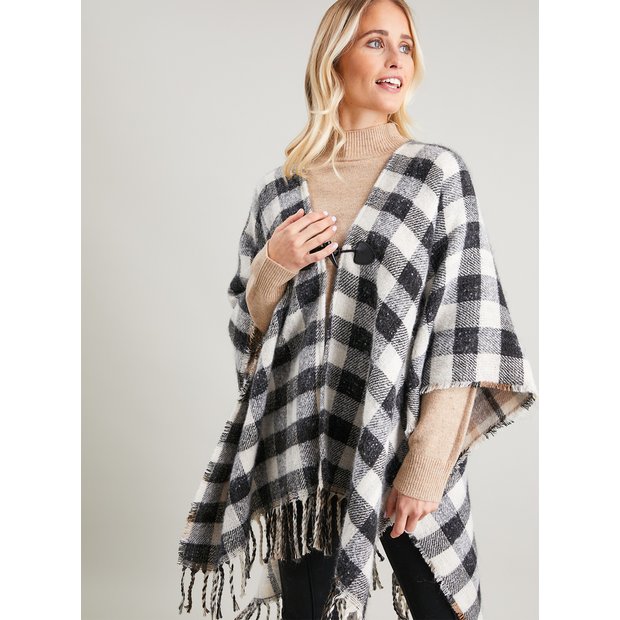 Buy Check Reversible Cape - One Size | Scarves | Argos