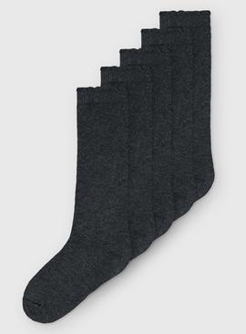 Charcoal Knee High Socks 5 Pack 