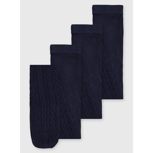 Navy Blue Knitted Cable Tights 1 Pack