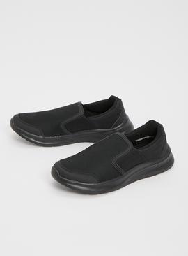 Sole Comfort Black Mesh Slip On Shoes 